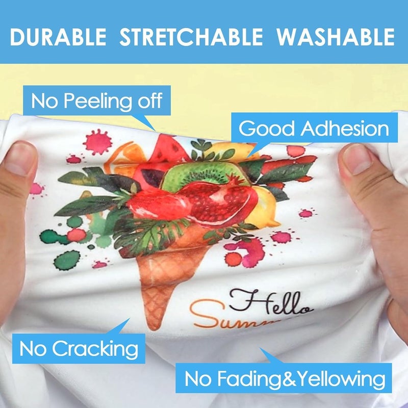 A-SUB Sublimation HTV for Dark and Light Fabric, 12" X 20FT Matte Sublimation Vinyl, White HTV Vinyl for Sublimation on Cotton Fabric - T-Shirt, Pillow, Bag - Image 2